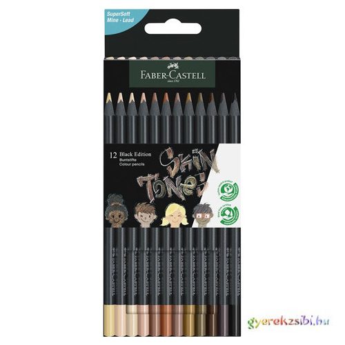 Faber-Castell: Black Edition Skin Tone testszínű 12db-os színes ceruza készlet