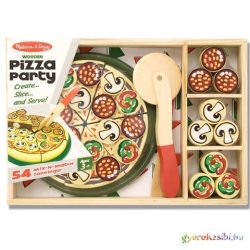   Sütés-főzés pizza party fa játék szett - Melissa & Doug