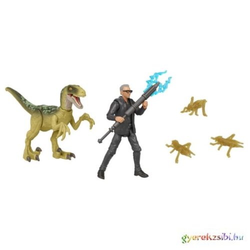   Jurassic World 3: Világuralom - Dr. Ian Malcolm & Velociraptor figuraszett