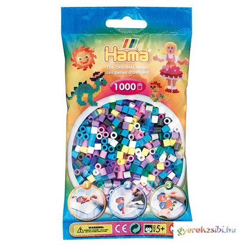 Hama: Vegyes vasalható gyöngy 11-féle színű 1000db-os Midi