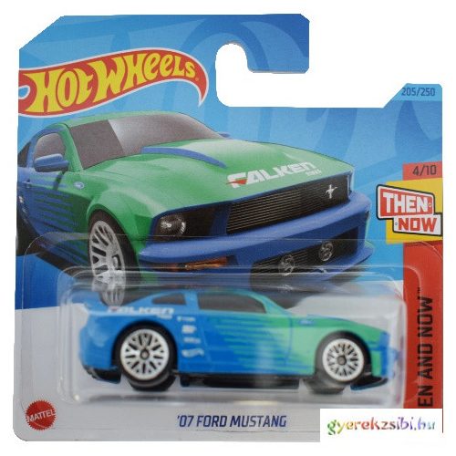 Hot Wheels: 2007 Ford Mustang kék-zöld kisautó 1/64 - Mattel