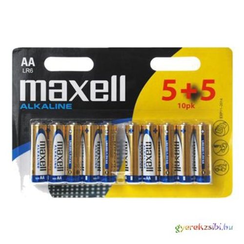 Maxell: Alkáli ceruzaelem 1.5V AA LR6 5+5db bliszteres csomagolásban