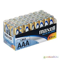   Maxell: Alkáli vékony ceruzaelem 1.5V AAA LR03 32db fóliás csomagolásban