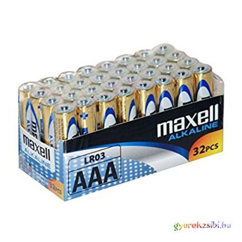 Maxell: Alkáli vékony ceruzaelem 1.5V AAA LR03 32db fóliás csomagolásban