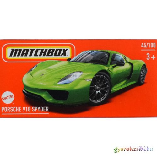 Matchbox: Papírdobozos Porsche 918 Spyder kisautó modell 1/64 - Mattel