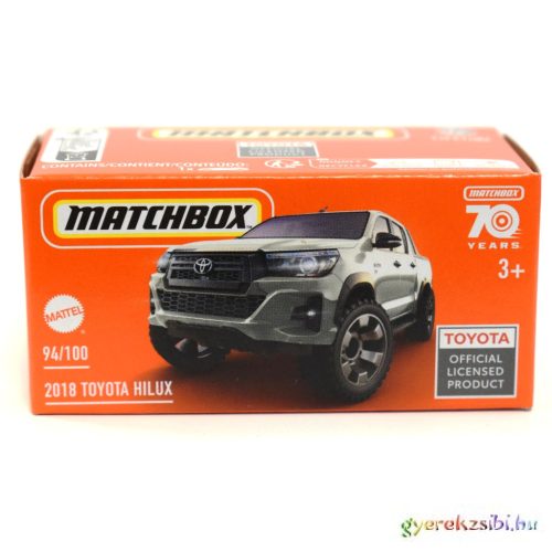 Matchbox: 2018 Toyota Hilux kisautó papírdobozban 1/64 - Mattel