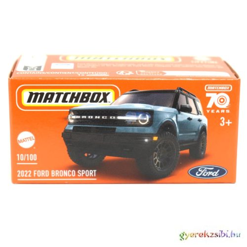 Matchbox: 2022 Ford Bronco Sport kisautó papírdobozban 1/64 - Mattel
