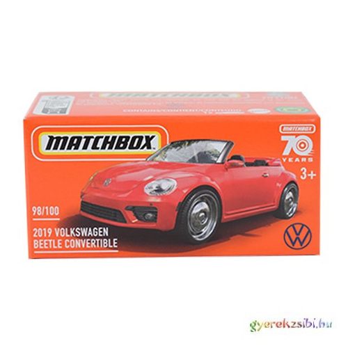 Matchbox: Papírdobozos 2019 Volkswagen Beetle Convertible kisautó 1/64 - Mattel