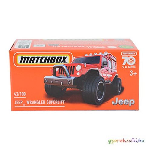 Matchbox: Papírdobozos Jeep Wrangler Superlift kisautó 1/64 - Mattel