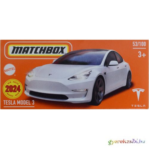 Matchbox: Tesla Model 3 fehér kisautó papírdobozban 1/64 - Mattel