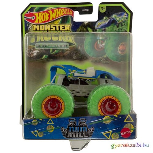 Hot Wheels Monster Trucks: Twin Mill sötétben világító járgány - Mattel