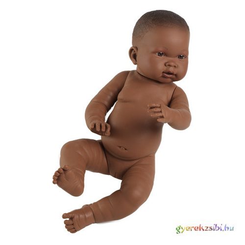 Afroamerikai lány csecsemő baba 45cm