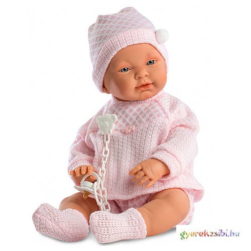Csecsemő lány baba rózsaszín ruhában 45cm