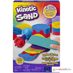   Kinetic Sand szivárvány színű homokgyurma kiegészítőkkel 383g - Spin Master