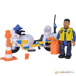   Sam a tűzoltó: Malcolm motoros rendőr figuraszett - Simba Toys