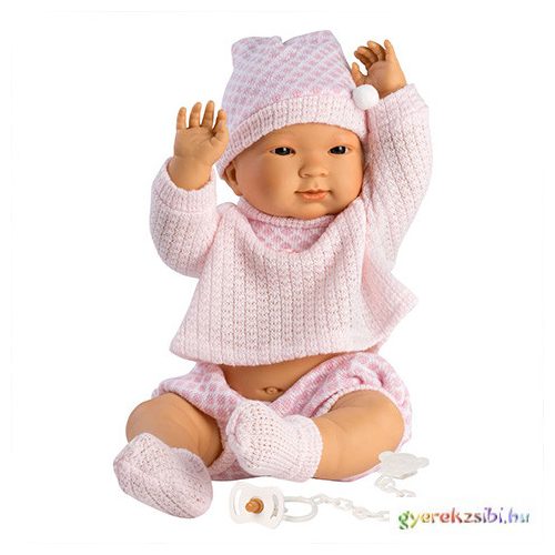 Llorens: Lian 45cm-es újszülött kislány baba pink ruhában