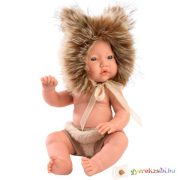 Llorens: Fiú csecsemő baba 30cm-es oroszlános sapkában