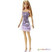 Barbie: Party Barbie - Szőke hajú baba lila pöttyös ruhában - Mattel