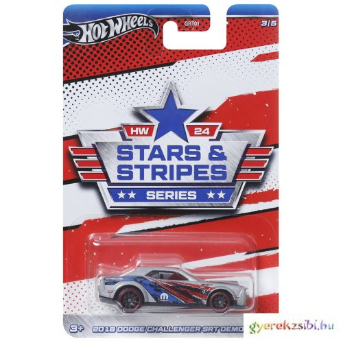 Hot Wheels: Stars & Stripes széria 2018 Dodge Challenger SRT Demon 1/64 - Mattel