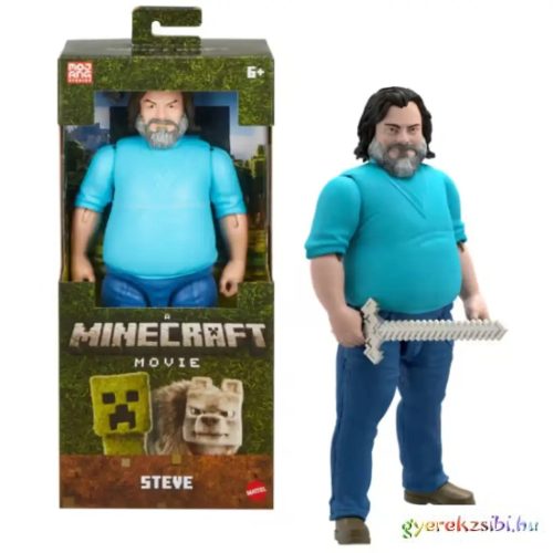 Minecraft: Egy Minecraft film Steve akciófigura karddal 30cm - Mattel