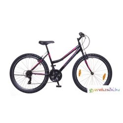   NEUZER NELSON 30 NŐI HOBBI MTB KERÉKPÁR, ACÉL, 21S, 19-ES VÁZMÉRET, FEKETE-SZÜRKE-PINK